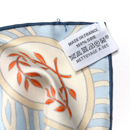 Hermes Silk La Danse Des Amazones Scarf 90 Bleu Jean Orange 6 of 6