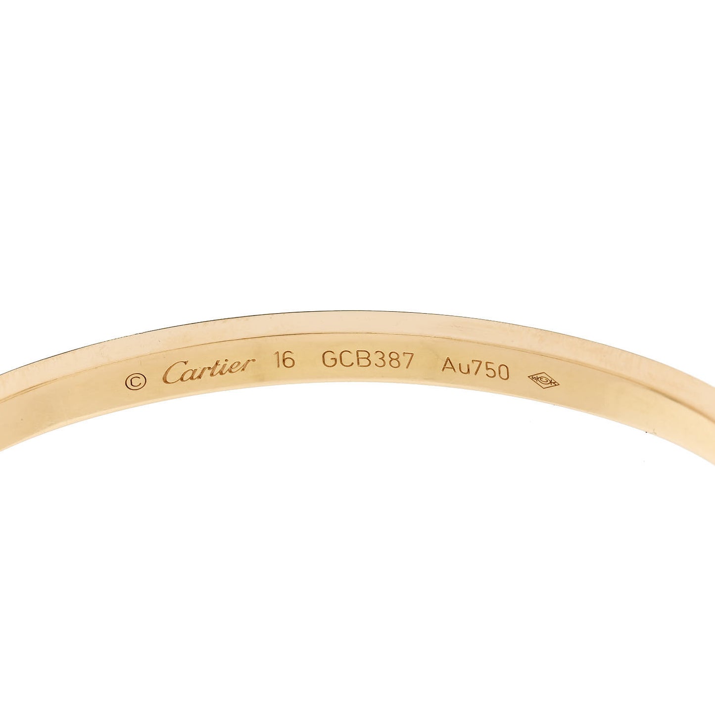 18K Yellow Gold Small LOVE Bracelet 16