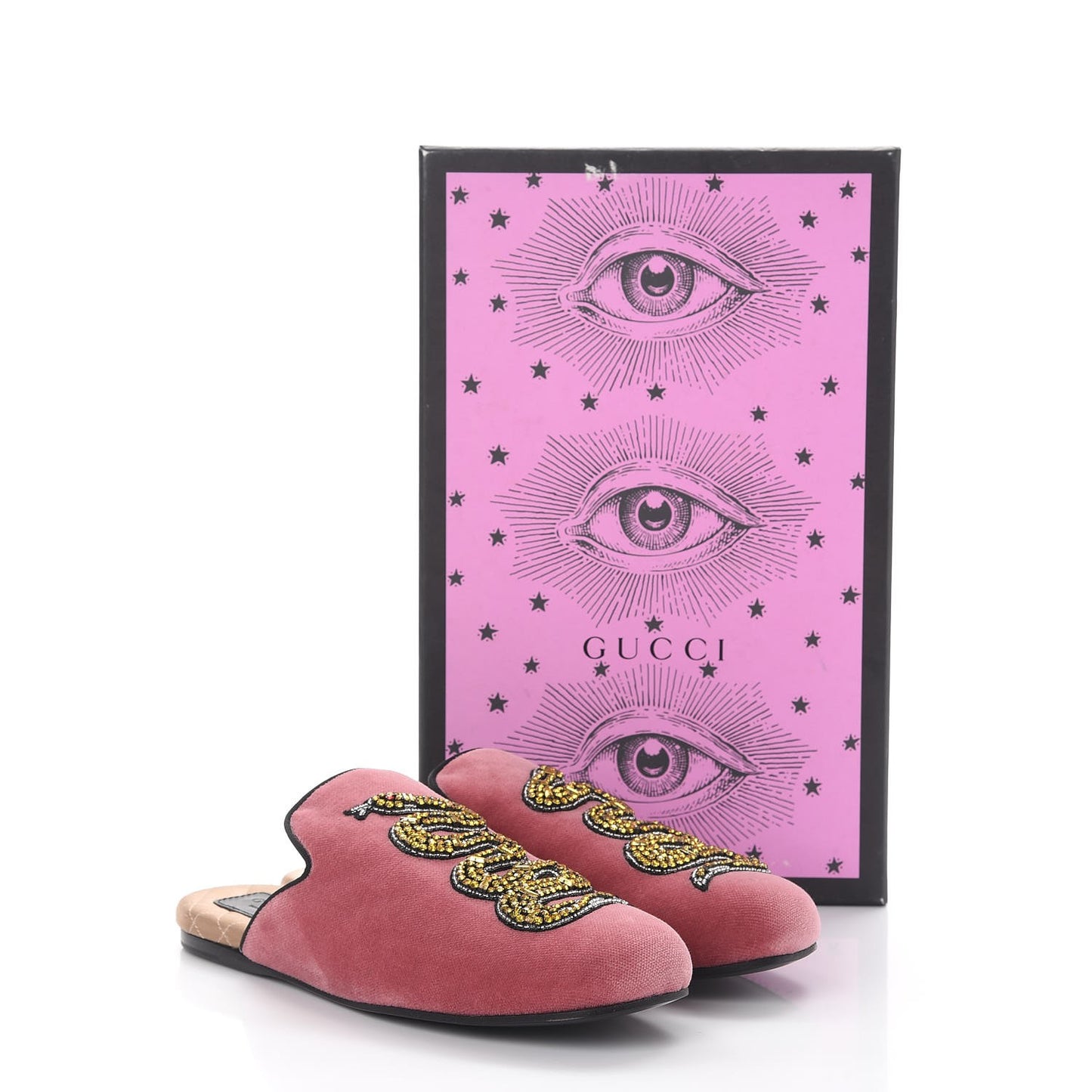 Velvet Embellished Evening Slippers 37 Pink