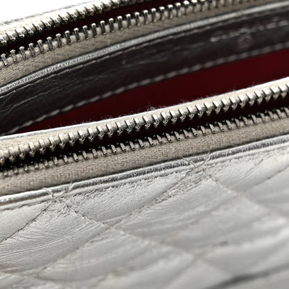 Chanel Metallic Lambskin Calfskin Quilted Small Gabrielle Clutch With Chain Silver 13 of 15