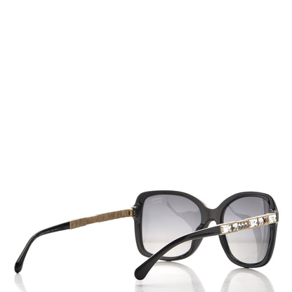 Chanel Crystal Baguette Polarized Square Sunglasses 5308-B Black 13 of 18