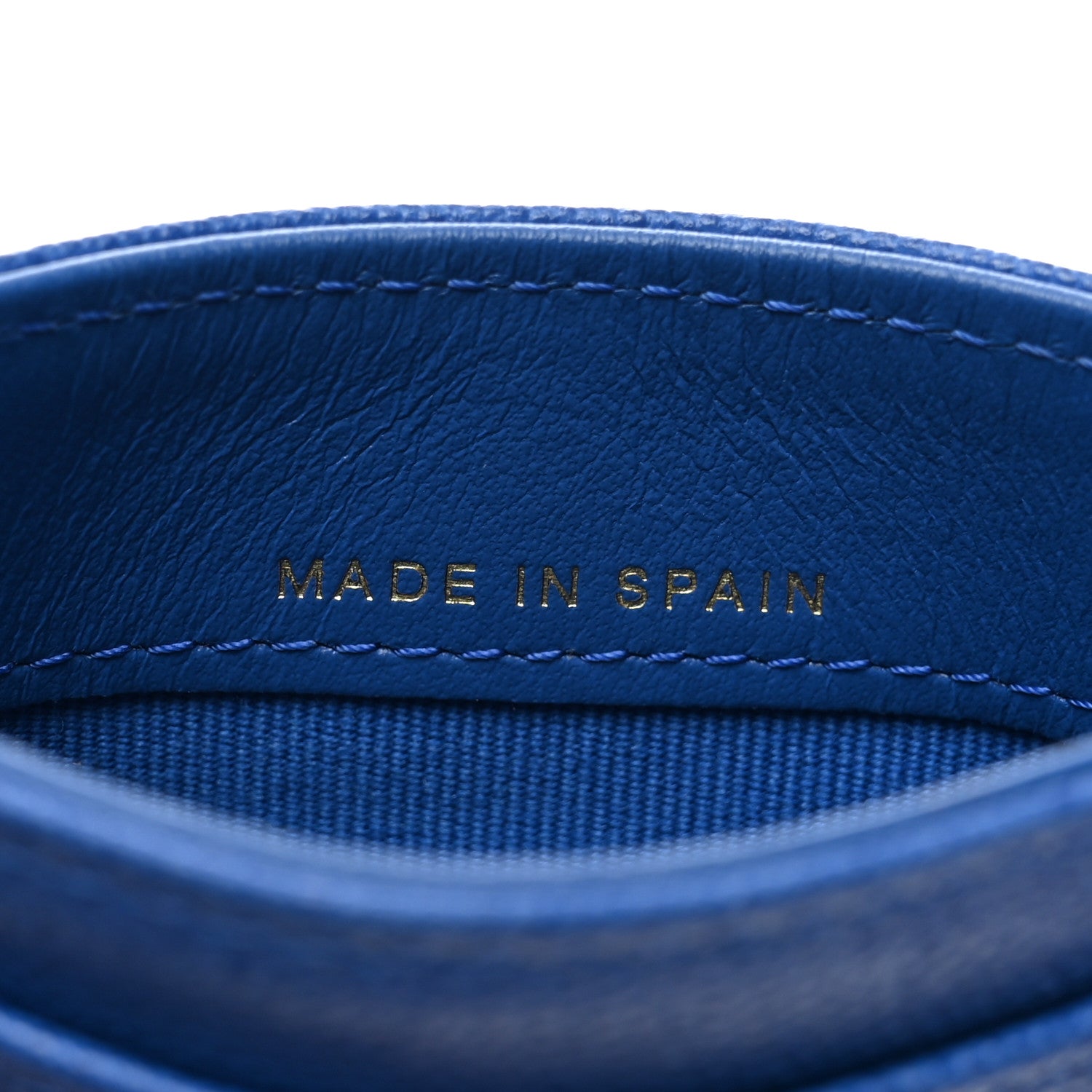 Chanel Caviar Quilted Studded CC Card Holder Blue 7 of 9