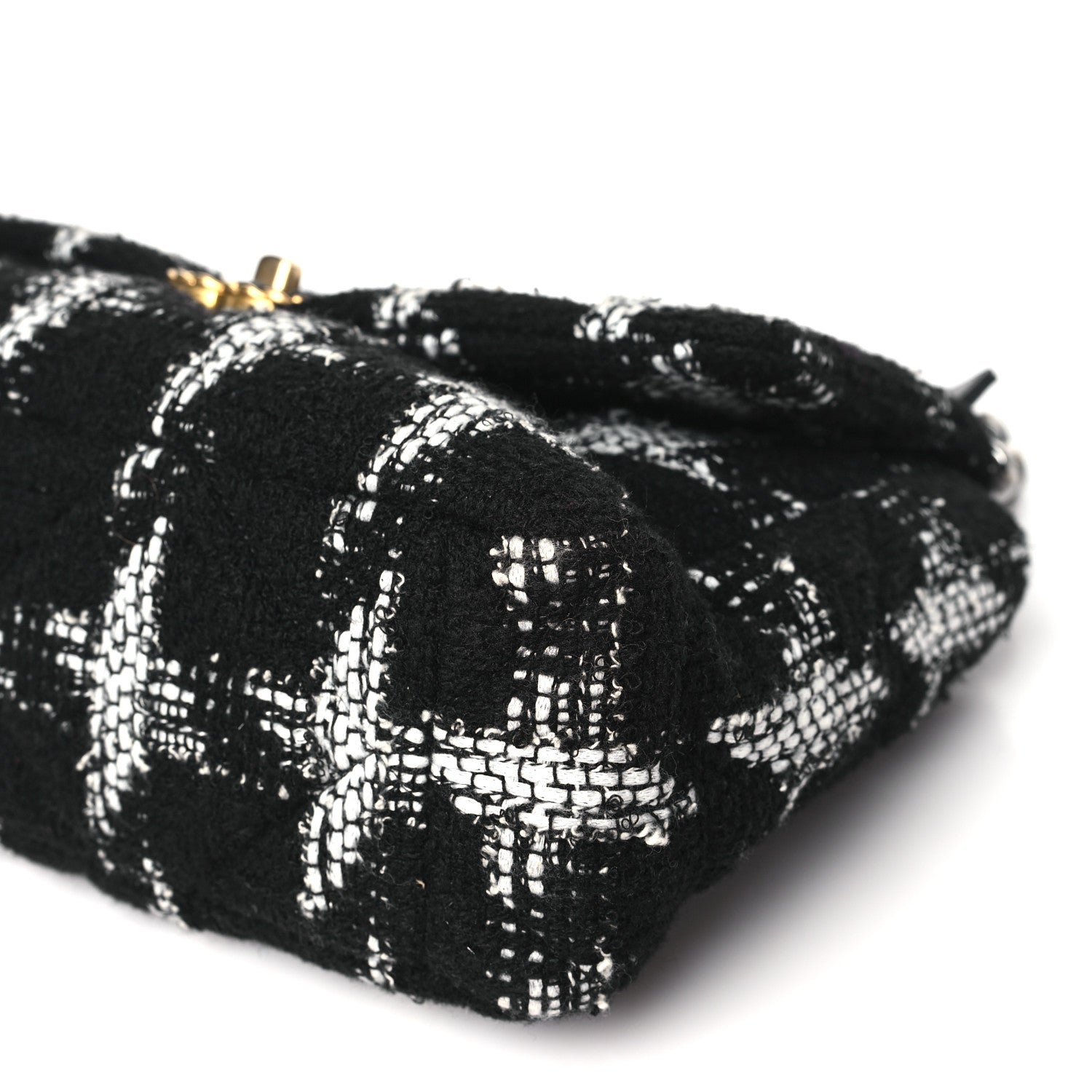 Chanel Tweed Quilted Large Chanel 19 Flap Black Ecru White 10 of 10