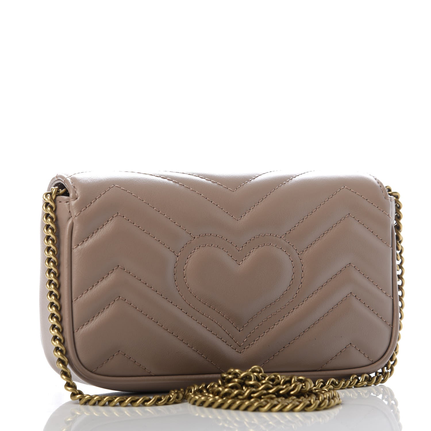 Gucci Calfskin Matelasse Super Mini GG Marmont Shoulder Bag Porcelain Rose 3 of 10