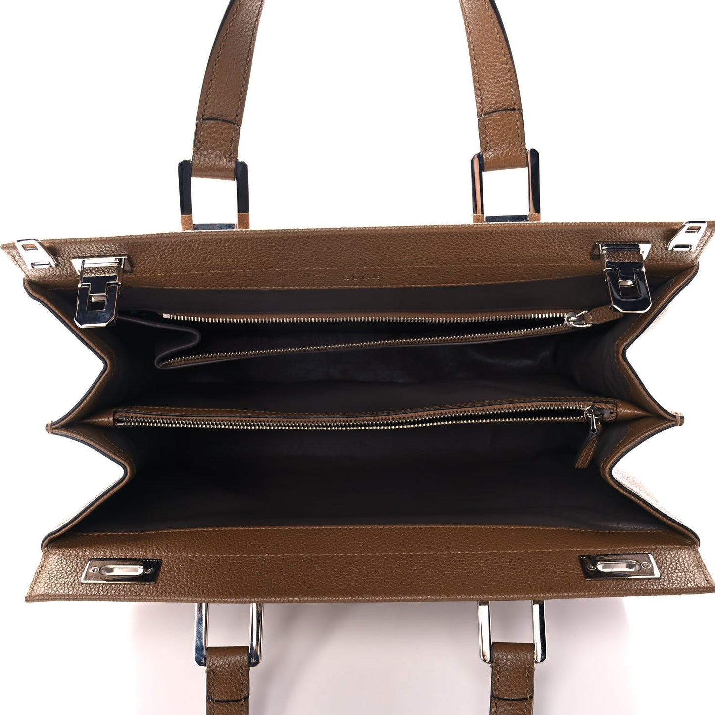 Grainy Calfskin Medium Zumi Top Handle Bag Friky Taupe