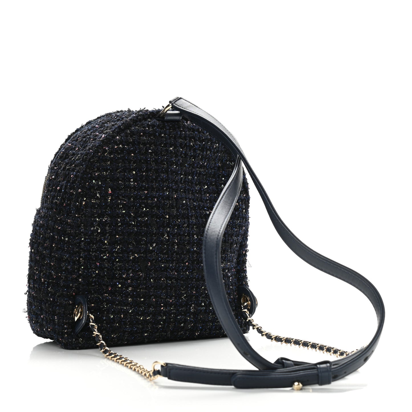 Tweed Front Pocket Backpack Navy