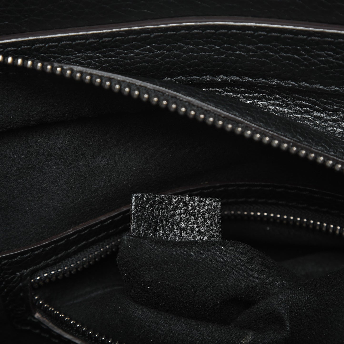 Drummed Calfskin Micro Luggage Black