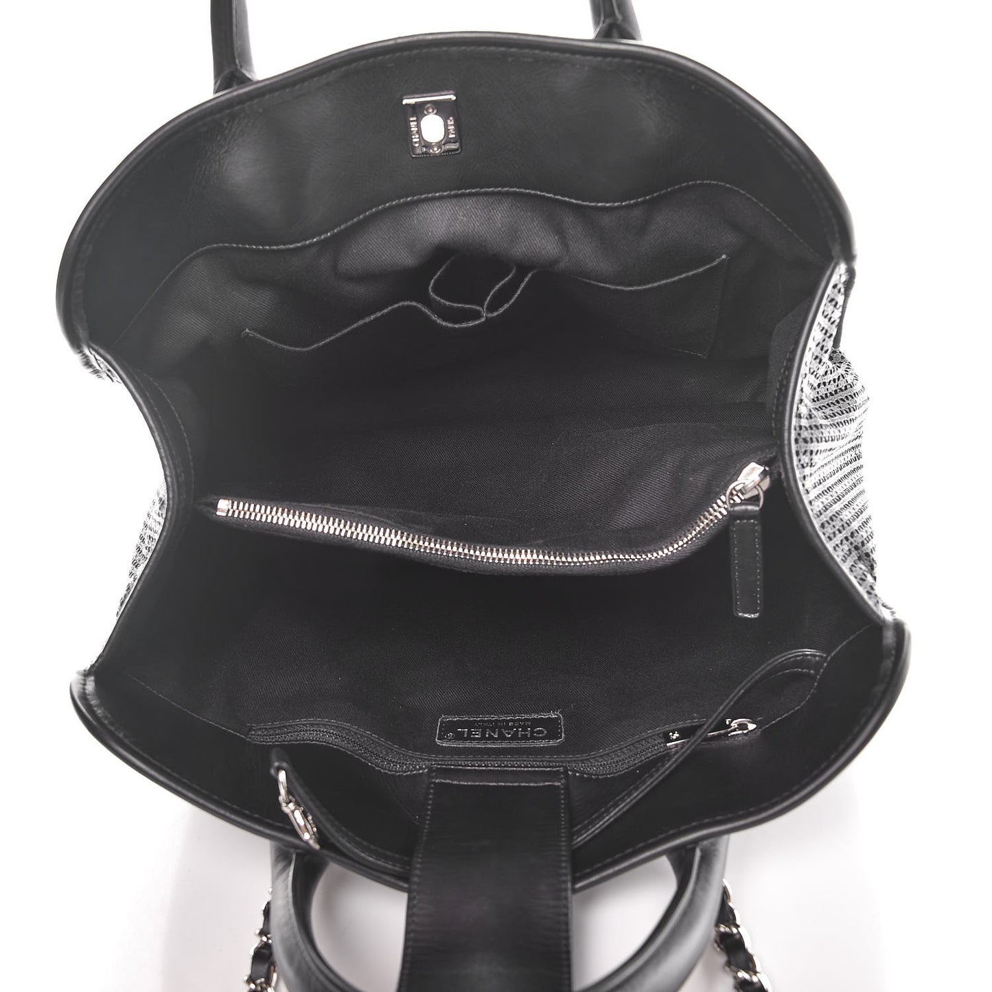 Calfskin Perforated Up In The Air Tote Black