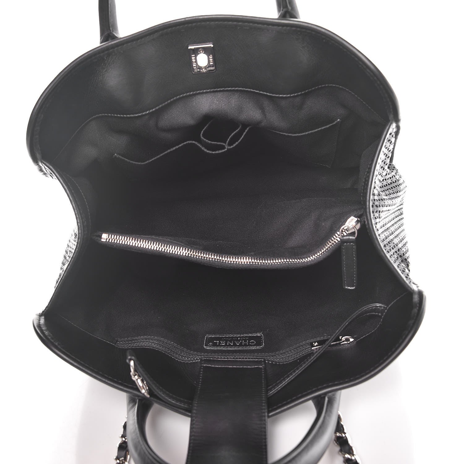 Chanel Calfskin Perforated Up In The Air Tote Black 6 of 11