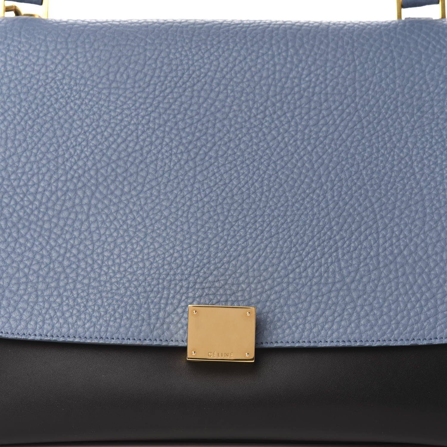 Celine Bullhide Calfskin Grained Nubuck Small Tri-Color Trapeze Medium Blue 11 of 11