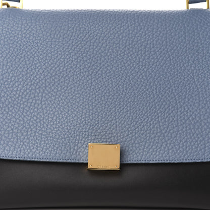 Celine Bullhide Calfskin Grained Nubuck Small Tri-Color Trapeze Medium Blue 11 of 11