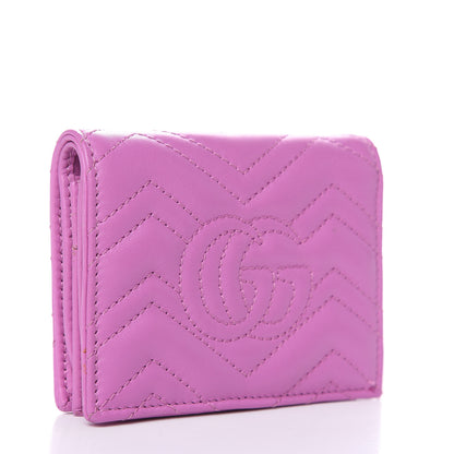 Gucci Calfskin Matelasse GG Marmont Card Case Candy Mousse 3 of 9