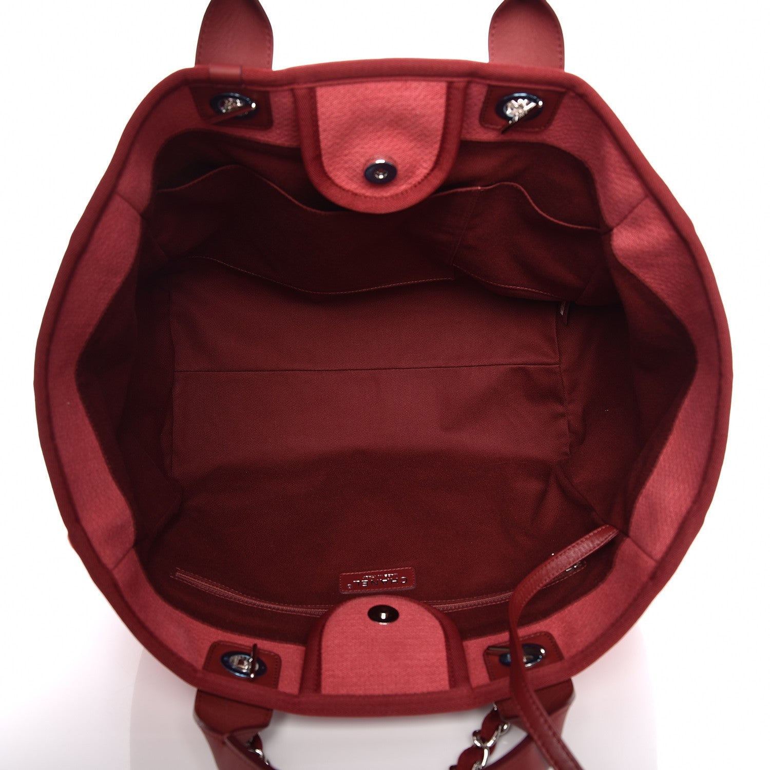 Chanel Canvas Large Deauville Tote Red 5 of 10