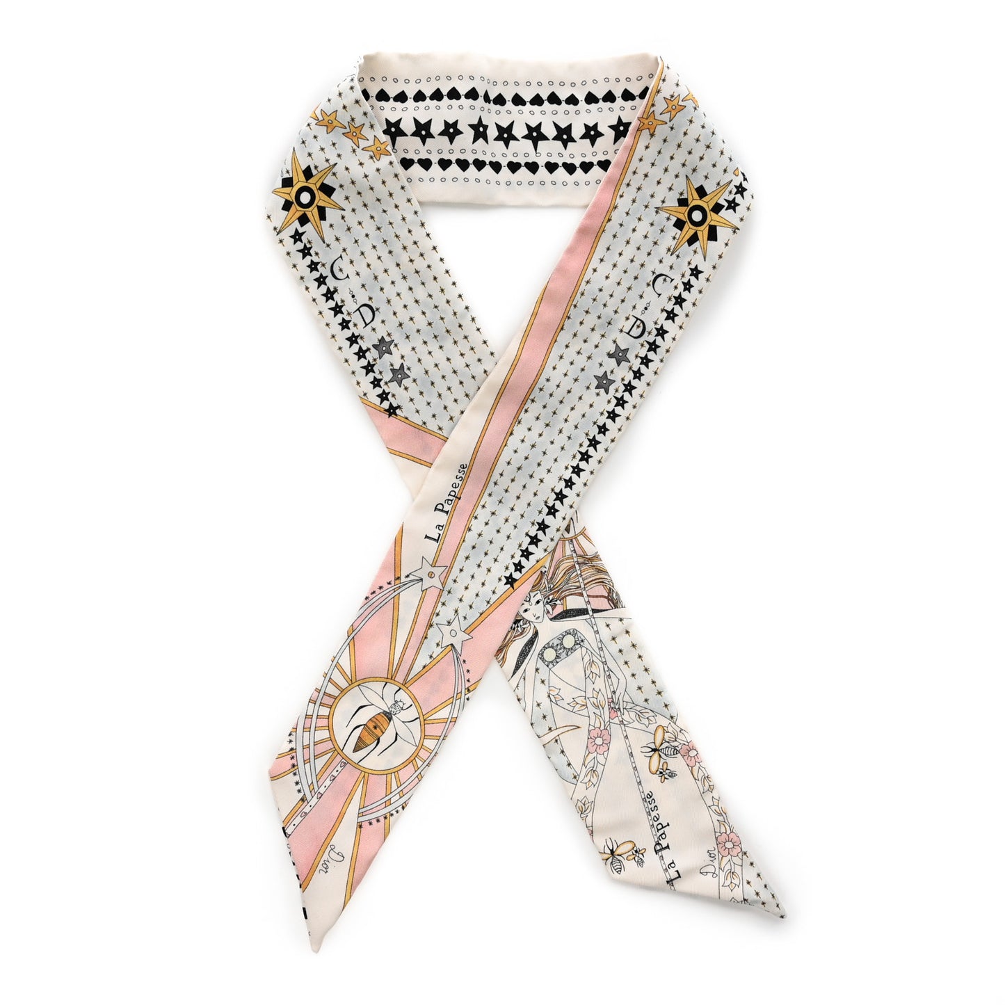 Silk High Priestess Tarot Mitzah Scarf Off White