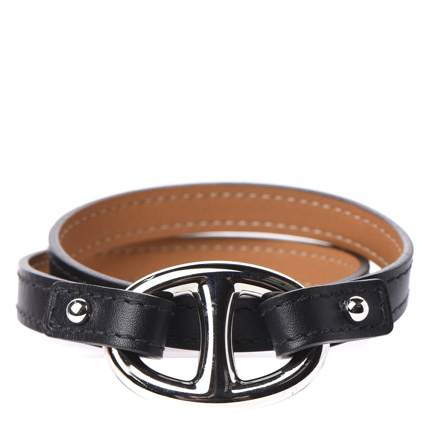Hermes Swift Granville Double Tour Bracelet S Black 1 of 6