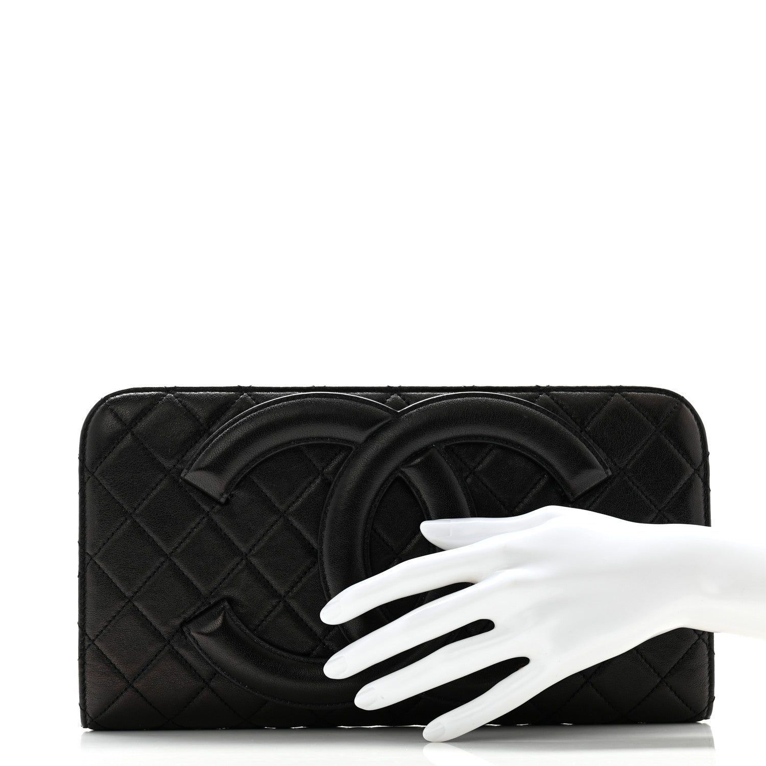 Chanel Lambskin Quilted Coco Midnight Clutch  Black 2 of 10