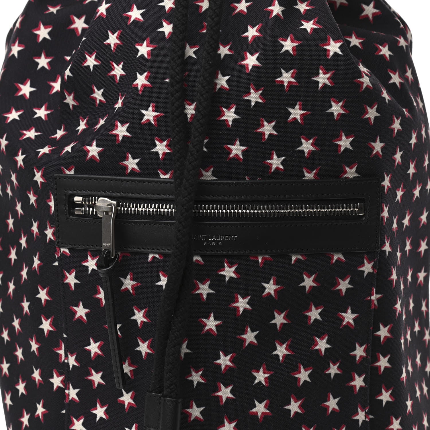 Saint Laurent Canvas Star Print City Sailor Backpack Black 8 of 10