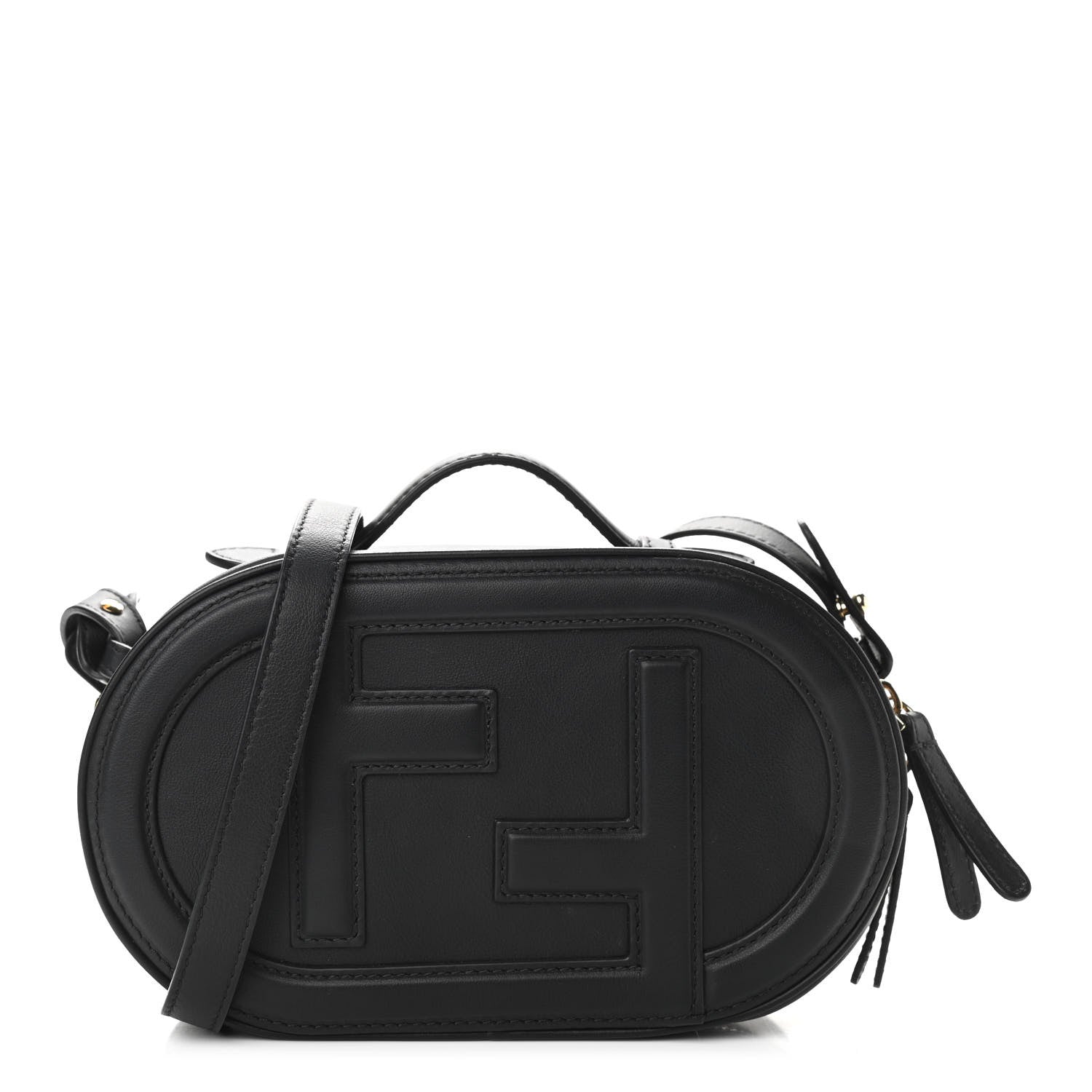Fendi Vitello Grace Matte Mini O'Lock Camera Case Black 1 of 10