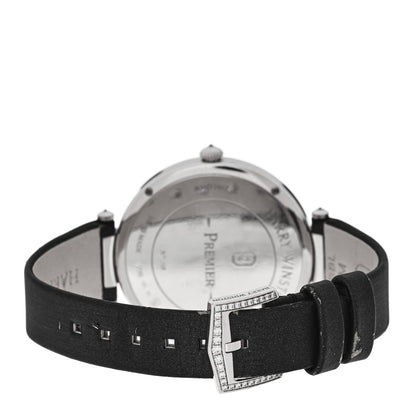 Harry Winston 18K White Gold Satin Diamond Bezel Mother of Pearl 36mm Premier Quartz Watch 3 of 7