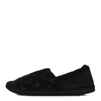Louis Vuitton Velvet Embroidered Monogram Dreamy Slipper 36 Black 1 of 7