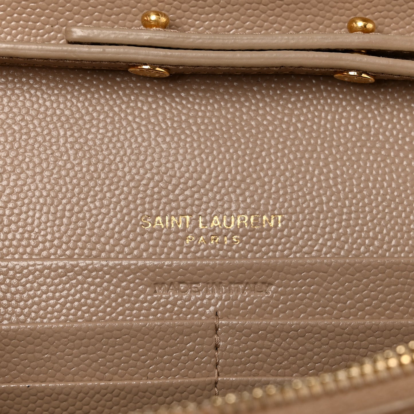 Grain De Poudre Mixed Matelasse Triquilt Monogram Chain Wallet Dark Beige