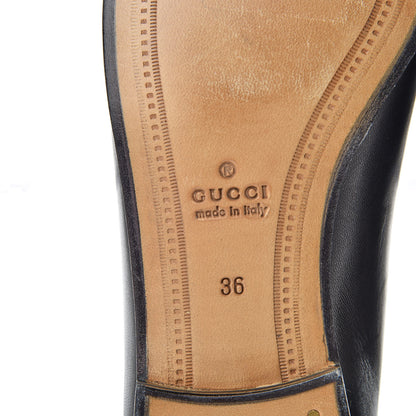 Gucci Goatskin Angry Cat Embroidered Womens Jordaan Loafers 36 Black 6 of 8