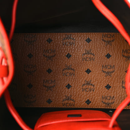 MCM Visetos Kira Drawstring Bag Cognac Orange 6 of 9