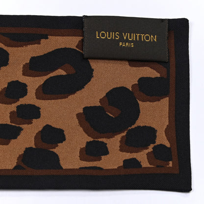 Louis Vuitton Silk Leopard Bandeau Scarf Marron 6 of 6