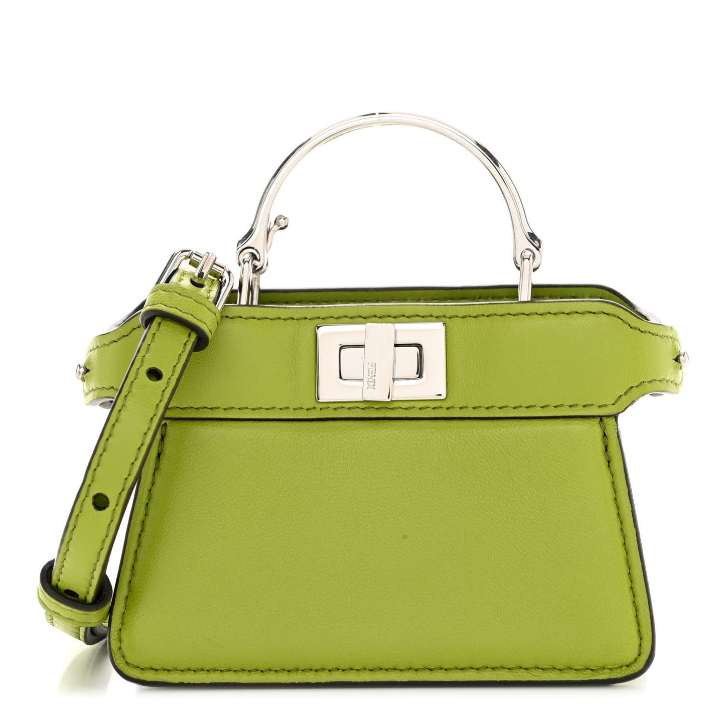 Shiny Nappa Nano Peekaboo Maxi Handle Satchel Wasabi
