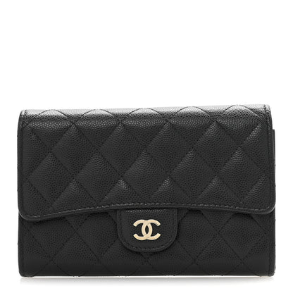 Chanel Caviar Quilted Medium Flap Wallet Black 1 of 10