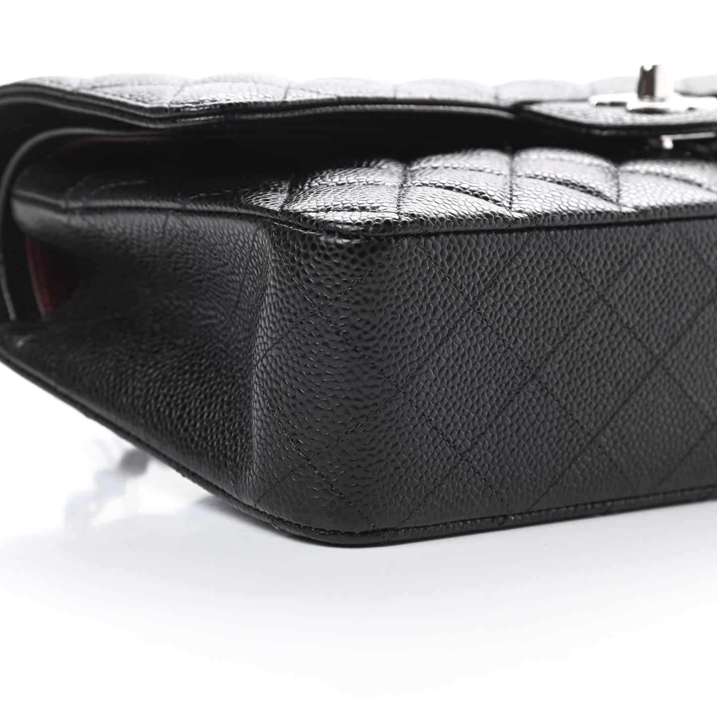 Caviar Quilted Medium Double Flap Black