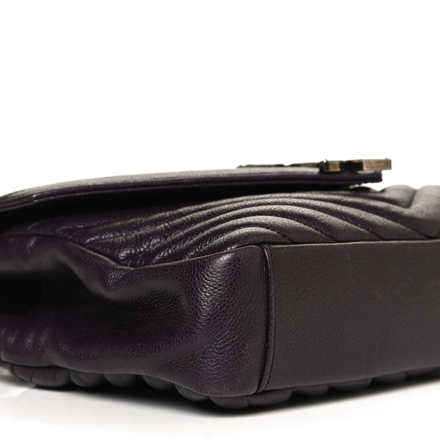 Saint Laurent Sheepskin Matelasse Chevron Monogram Medium College Bag Amaranto 11 of 11