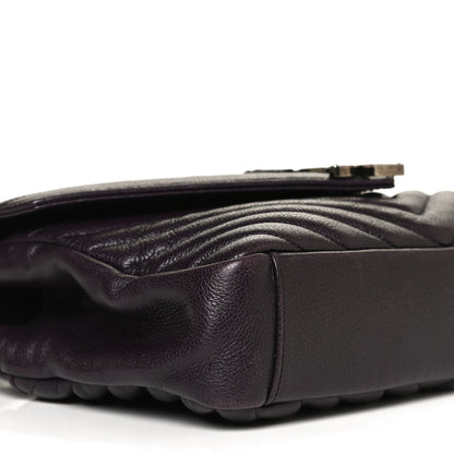 Saint Laurent Sheepskin Matelasse Chevron Monogram Medium College Bag Amaranto 11 of 11