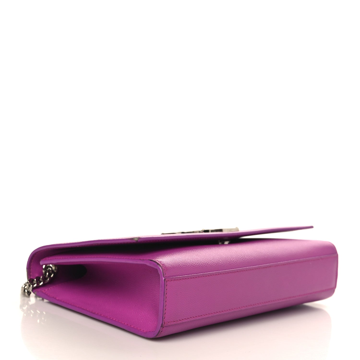 Saint Laurent Grain De Poudre Medium Monogram Kate Satchel Dark Grape 4 of 10