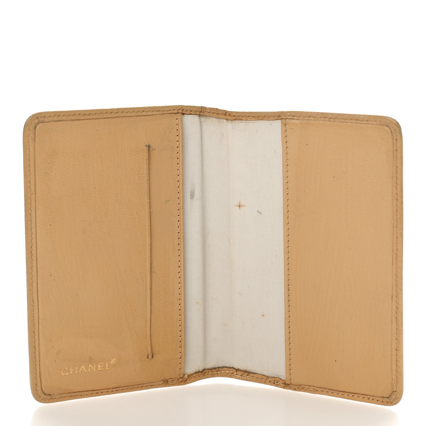 Goatskin Card Holder Wallet Beige