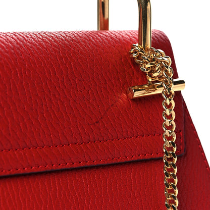 Chloe Grained Lambskin Drew Shoulder Bag Plaid Red 10 of 11