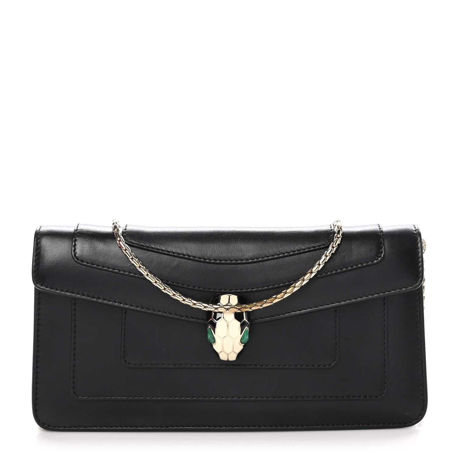 Bulgari Calfskin Serpenti Forever Shoulder Bag Black 1 of 9