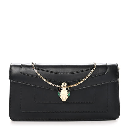 Bulgari Calfskin Serpenti Forever Shoulder Bag Black 1 of 9