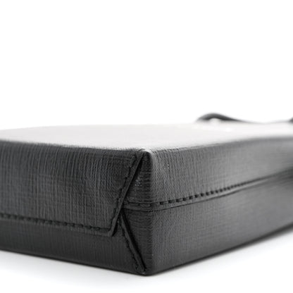 Balenciaga Squared Calfskin Logo Shopping Phone Holder Bag Black 10 of 10