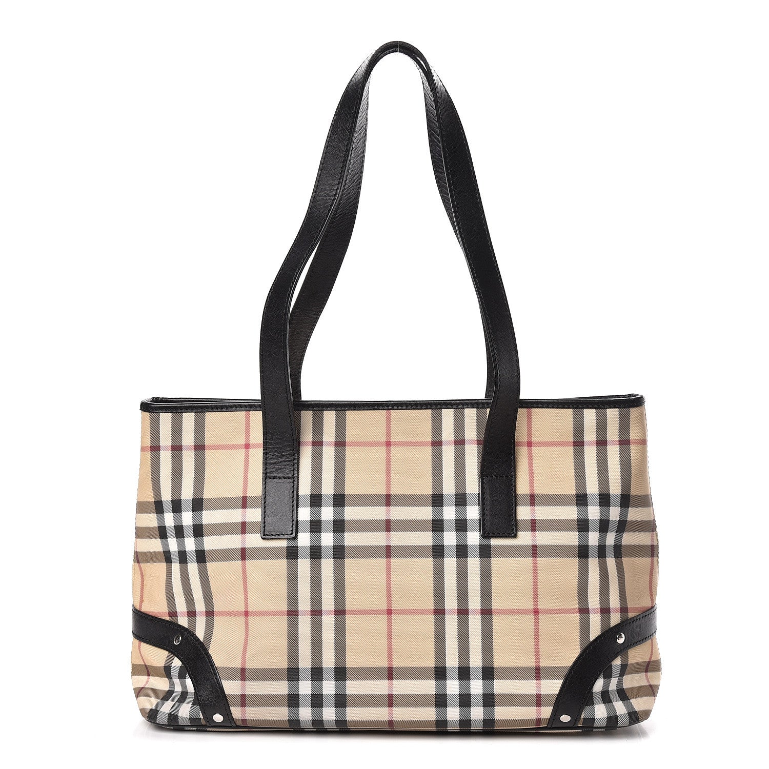 Burberry Vintage Check Studded Tote Black 1 of 14