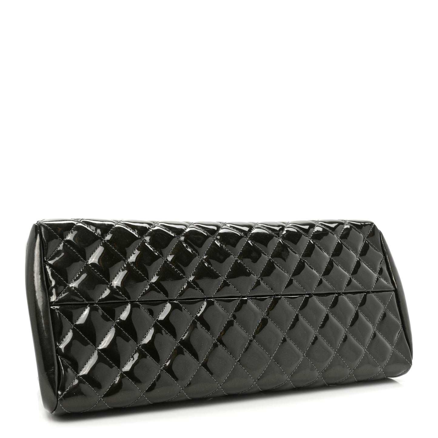 Metallic Patent Quilted Medium Just Mademoiselle Bowling Bag Green Degrade