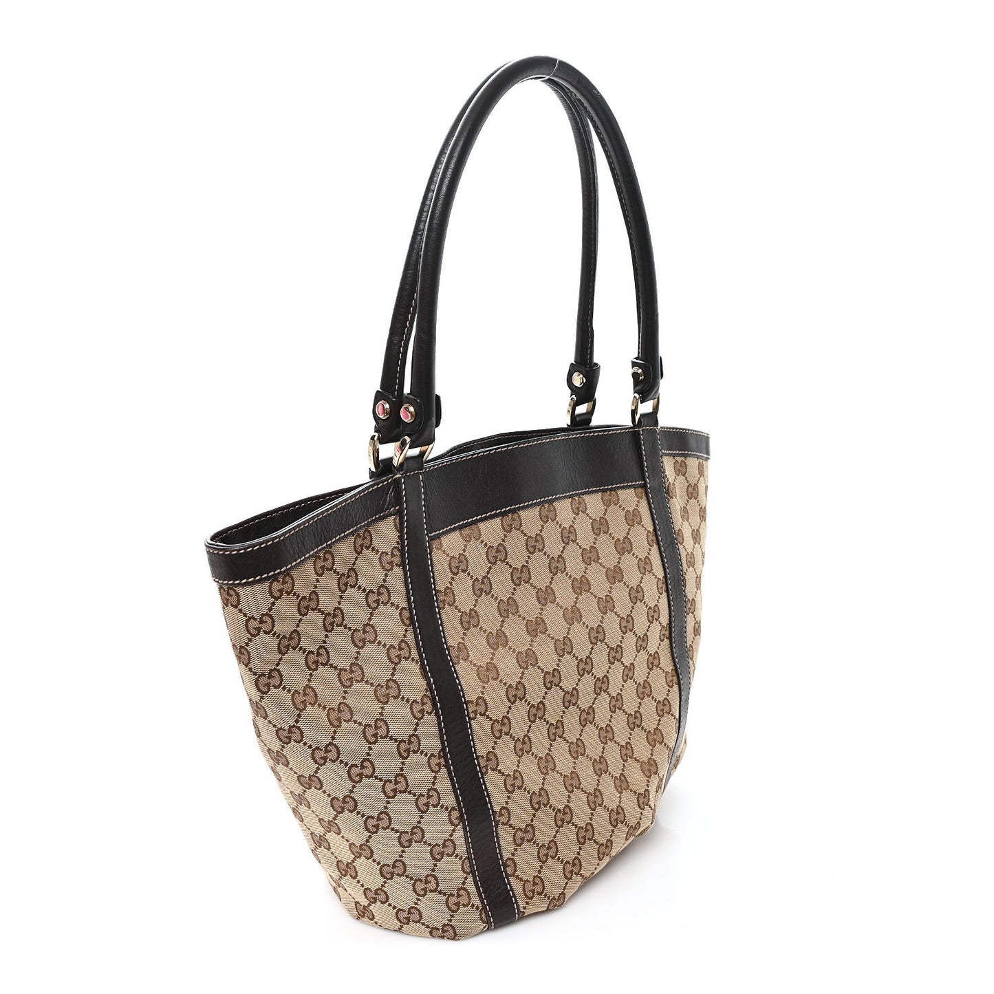 Monogram Medium D Gold Tote Bag Brown