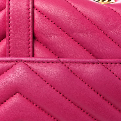Saint Laurent Calfskin Matelasse Chevron Classic Monogram Baby Chain Bag Fuchsia 20 of 21