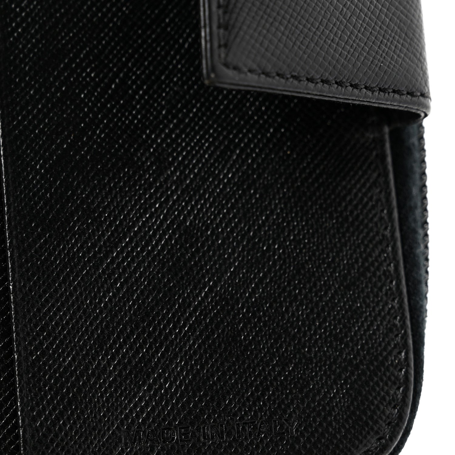 Prada Saffiano Vernice Compact Zip Around Wallet Black 7 of 14
