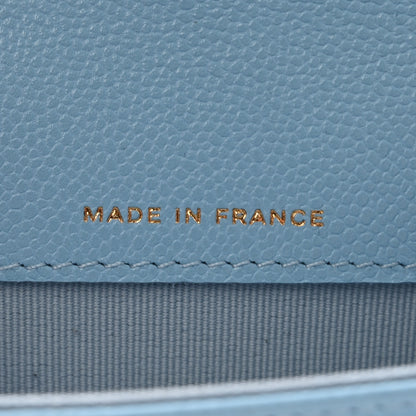 Chanel Caviar Quilted Flap Card Holder Wallet Light Blue 7 of 9