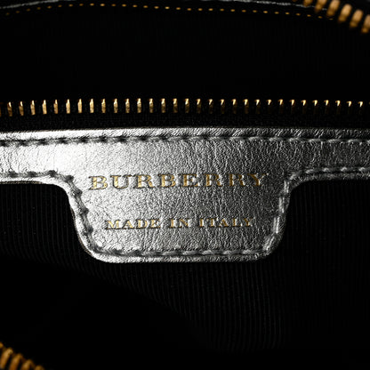 Burberry Smooth Calfskin 1983 Knight Check Link Bowling Bag Silver 6 of 10