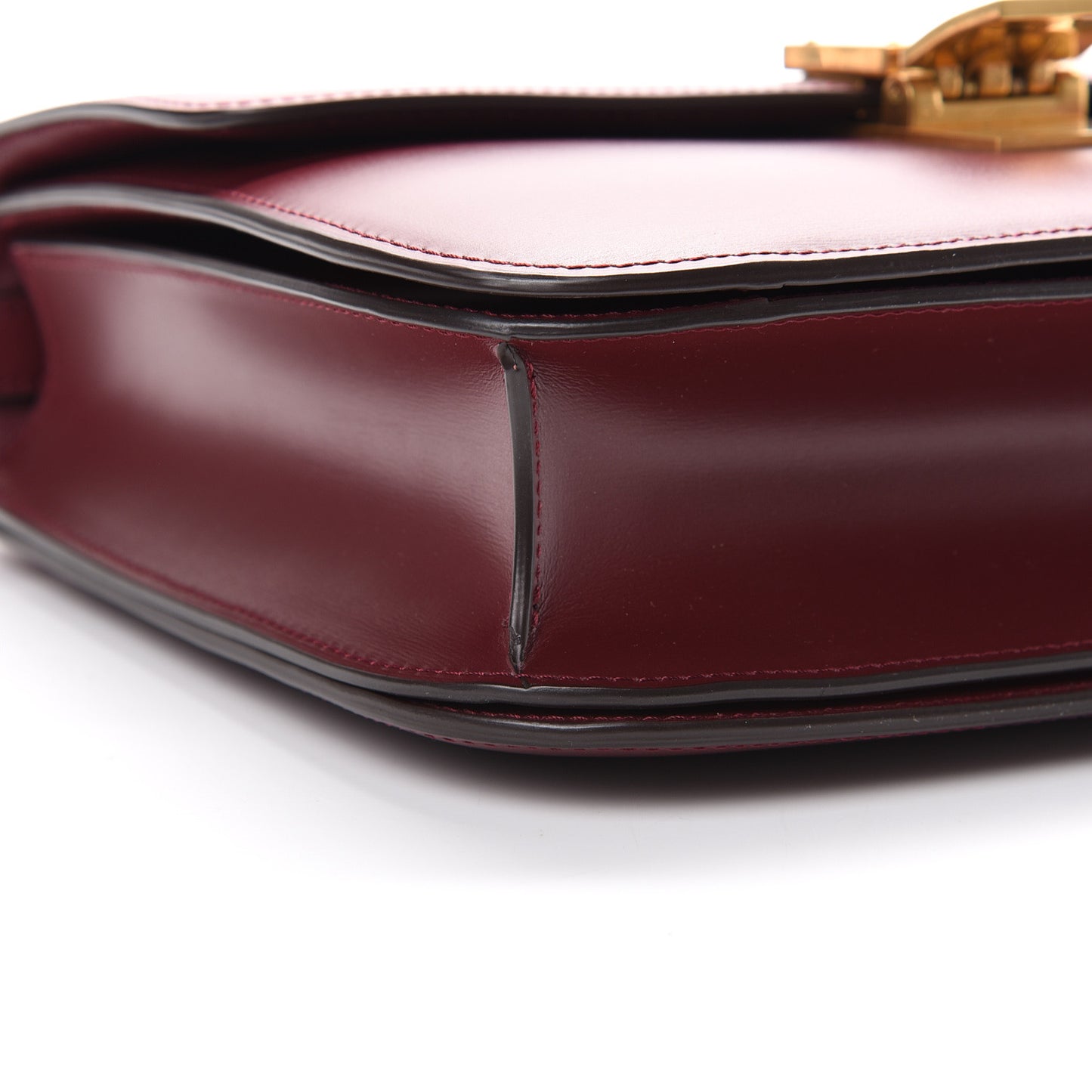 Box Calfskin Medium Classic Box Flap Bag Burgundy