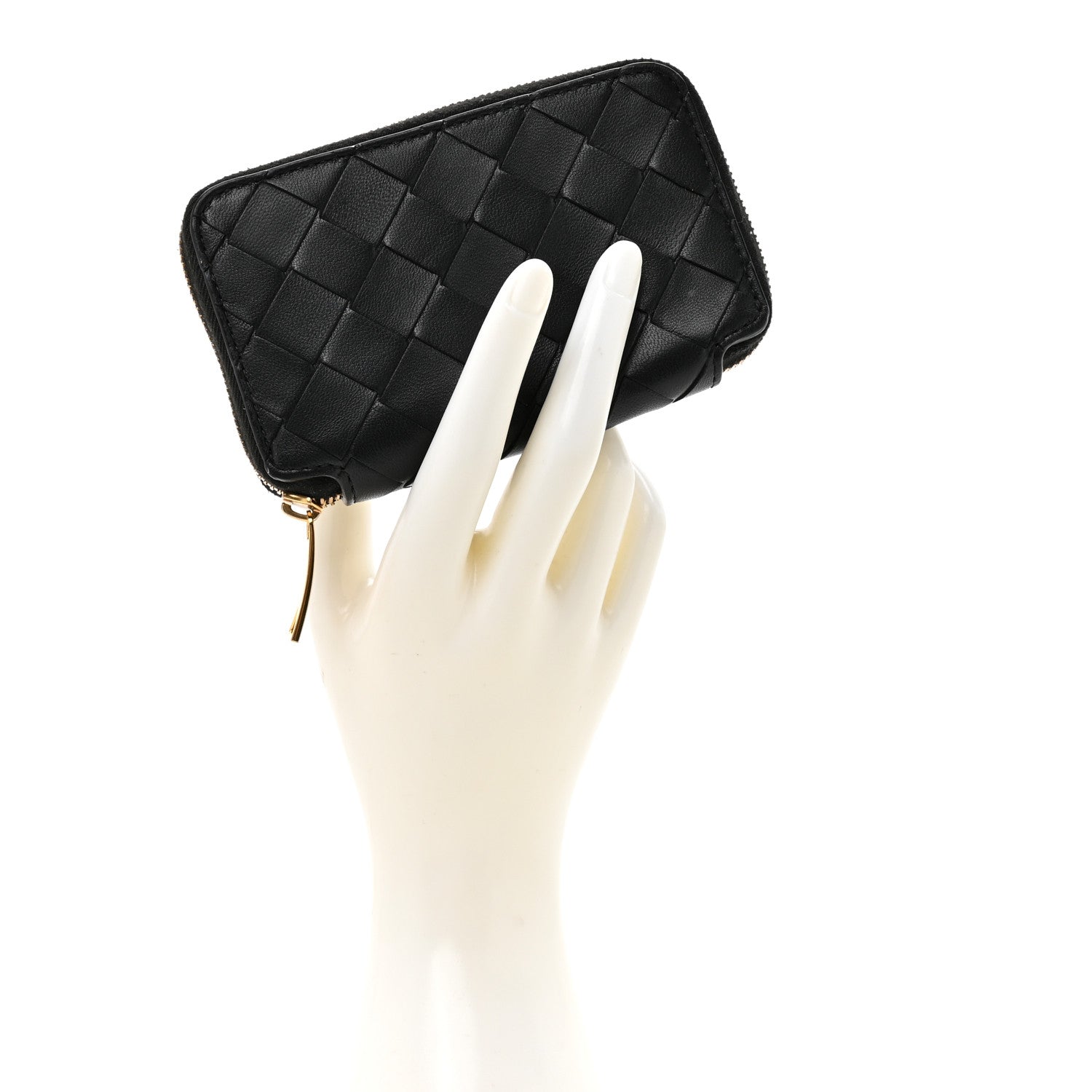 Bottega Veneta Nappa Intrecciato Zip Key Pouch Black 1842172