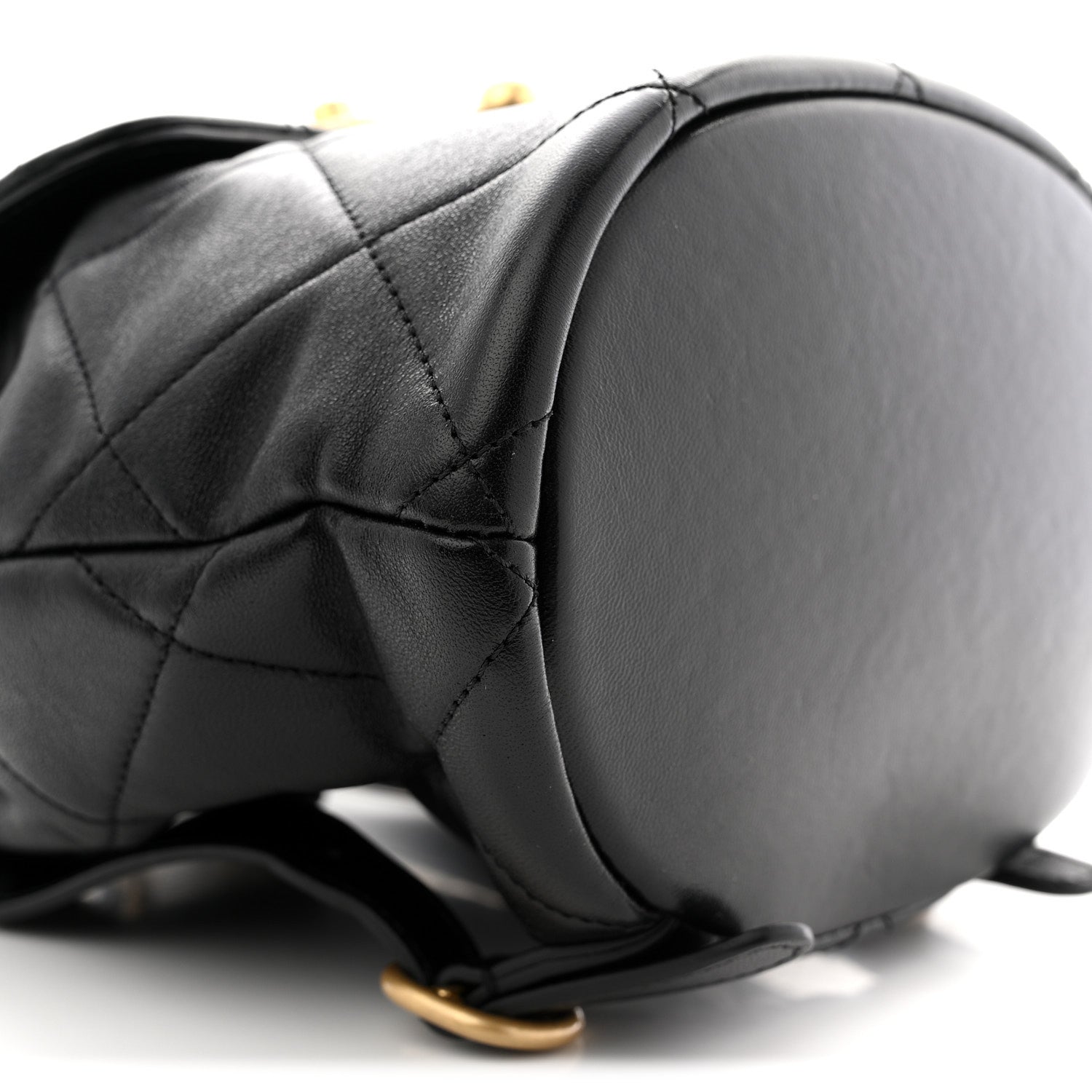 Chanel Lambskin Quilted Logo Mini Backpack Black 9 of 10