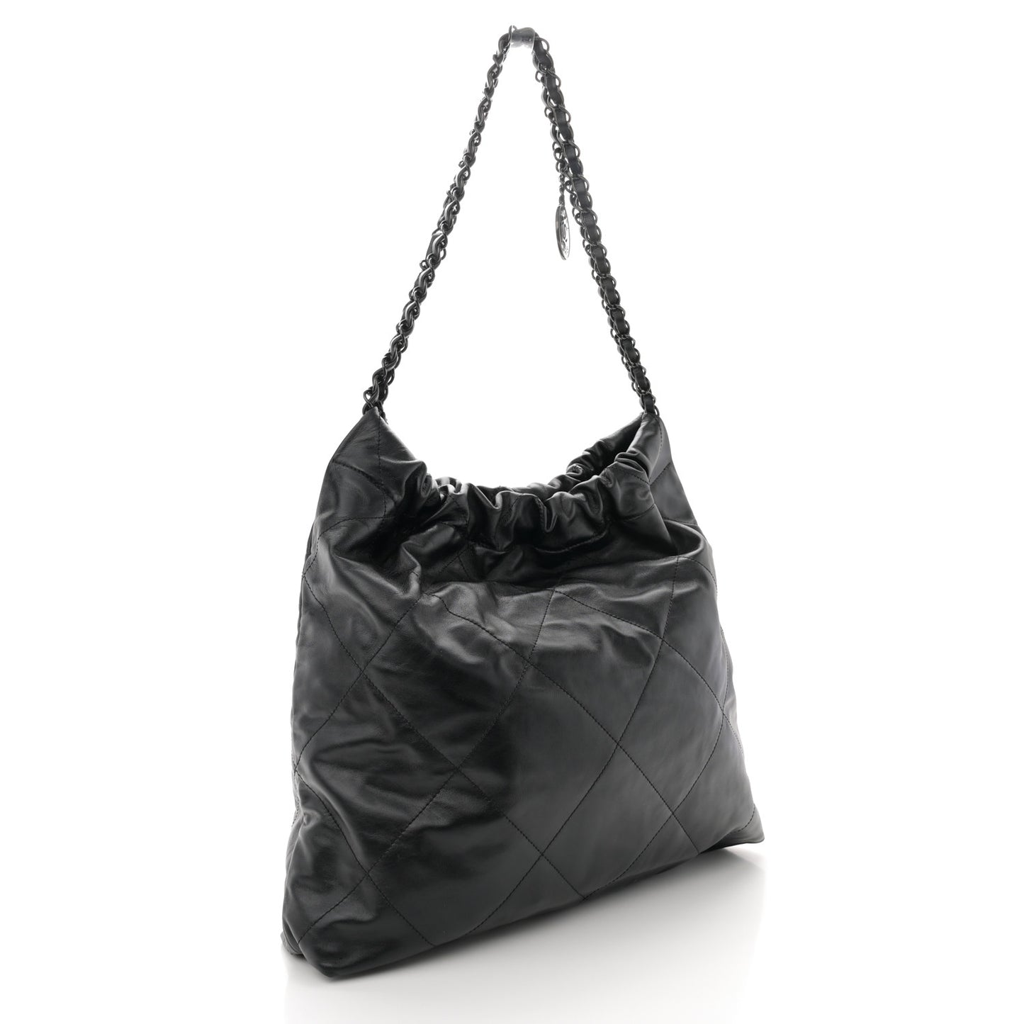 Shiny Calfskin Quilted Chanel 22 So Black